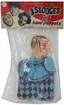 Three Stooges Hand Puppet From 1959 of Curly in Original Ideal Packaging -- Tear to Plastic on Side, Overall Very Good Condition